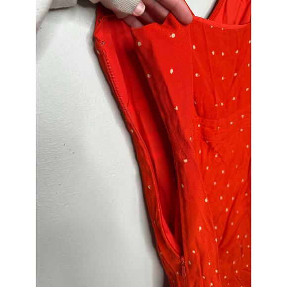 JASON WU x RTR Red Polka Dot Flutter Sleeves Retro Style Midi Dress Size 2 - Picture 11 of 15